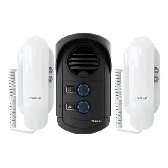 KIT PORTEIRO ELETRÔNICO COLETIVO 2 PONTO S100 SLIM AGL