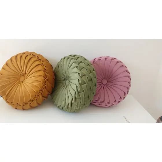 almofada decorativa redonda artesanal luxuosa veludo decoração sofá sala 40 cm