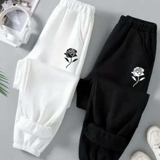 Calça Moletom Feminino Estampado Rosa Minimalista Flanelado Algodão Escolhe Sua Cor