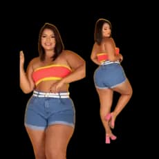 Short jeans feminino plus size, moda Destroyed