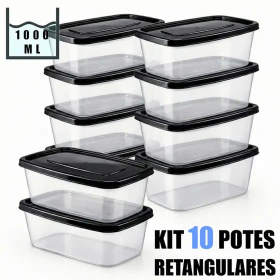 Potes 1 Litro Para Marmita Livre de toxinas Freezer Micro Ondas