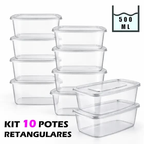 Potes 500ml Marmita Fitnes 10 Unidades Livre De Toxinas