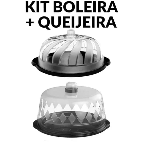 Kit Uninjet Queijeira + Boleira com Tampa – Proteção e Elegância para Mesa