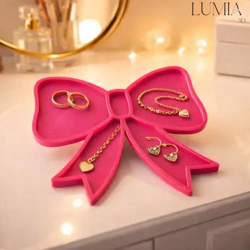 Suporte de Mesa para Joias em Formato de Laço | Porta Joias Decorativo para Brincos, Colares e Anéis