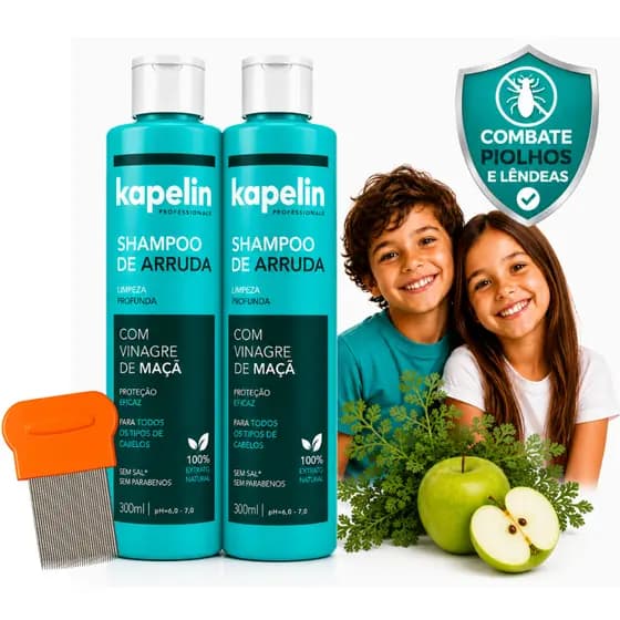 Kit 2 Shampoo Tratamento para Piolhos e Lêndeas + Pentes (Variações)