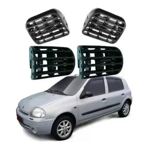 Kit Difusor De Ar Lateral E Central Renault Clio Sedan 2000 Diante