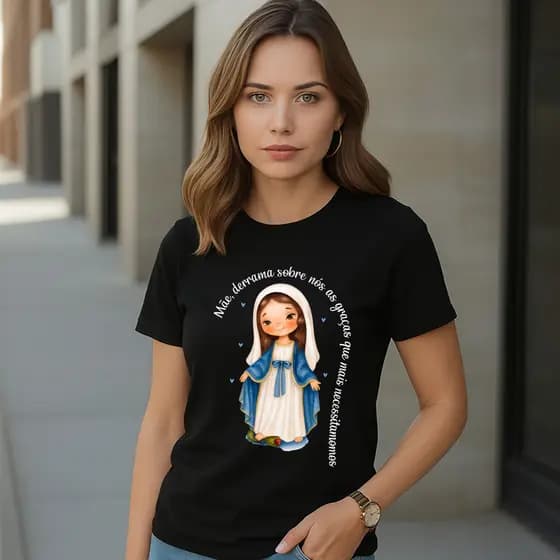 Camiseta Religiosa Nossa Senhora Das Graças - Fé E Devoção