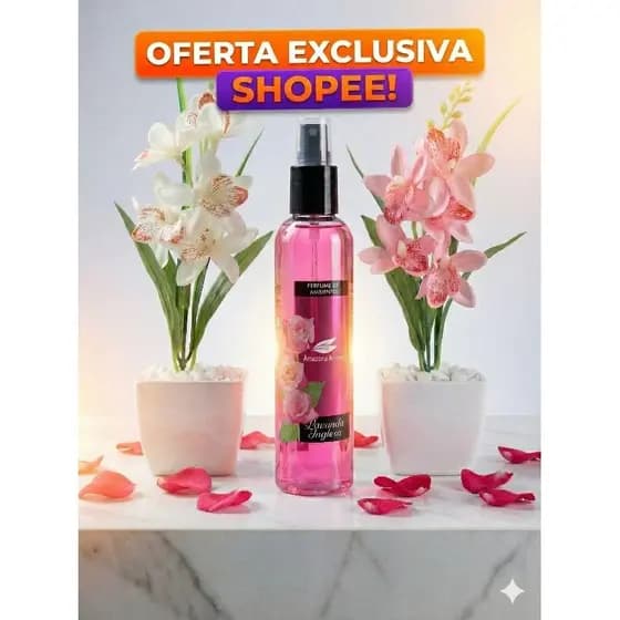 Kit Aromatizador de Ambiente Spray + 2 Vasos com Orquídeas Artificiais Decorativas