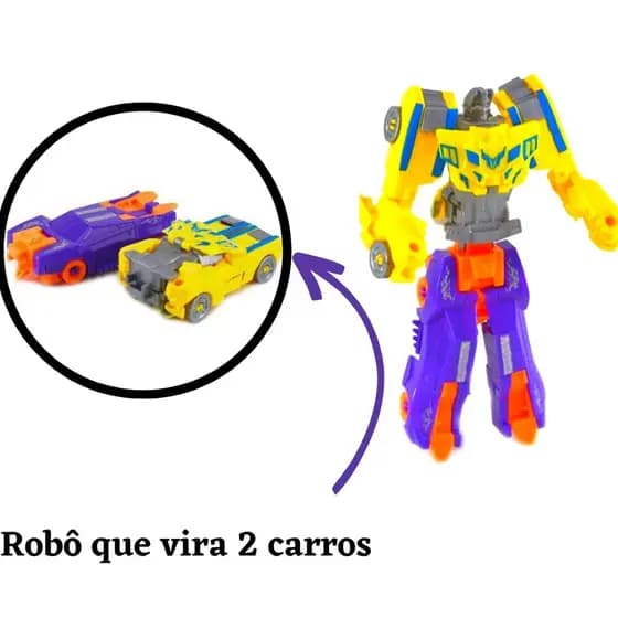 Brinquedo Menino Robô Transformer Herói Super Máquina Colecionáveis Monta Desmonta Vira Carro