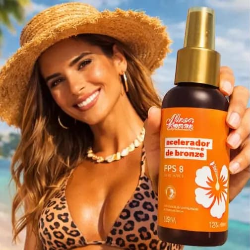 Acelerador de Bronze Musa FPS 8 – Bronze Rápido, Intenso e Duradouro | Com Óleos Naturais | Praia