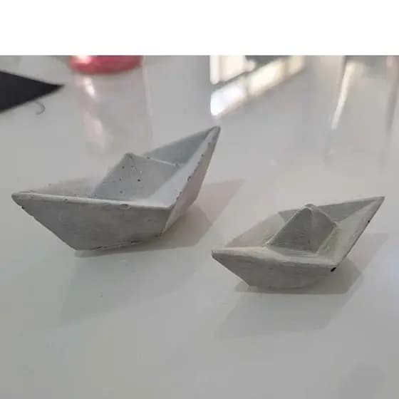Barco Escultura De Cimento Decoração Tamanhos Diferentes TP MALEOGA - 2 pçs