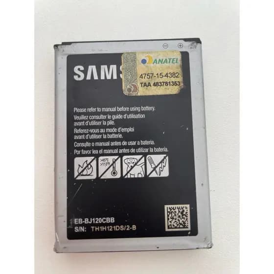 G355 Win J1 Ace 4 J1 Ace 110 J1 2016 J7 Metal S5 Bateria Samsung Carga Flex Produto Usado