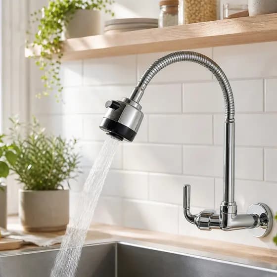 Torneira Gourmet Flex Pro Parede Cozinha Inox Ducha Alta Pressão