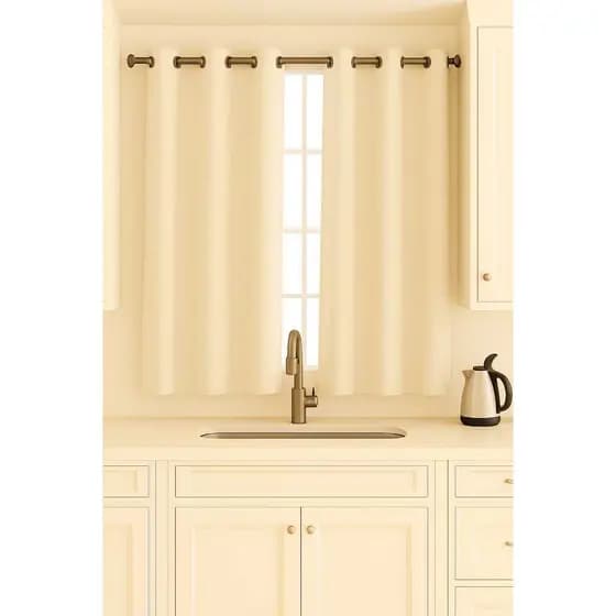 Cortina De Oxford Para Cozinha Palha 2.00 x 1,40m Para Janela