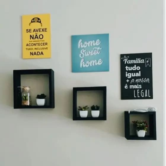 Kit com 3 pçs de Nichos para Sala Quarto Cozinha Banheiro Escritório