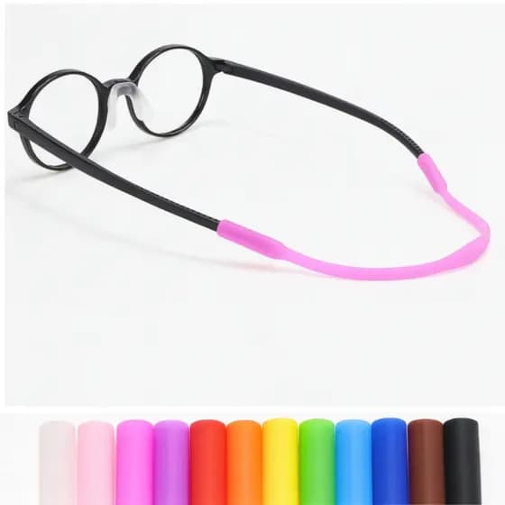 Cordão de silicone para óculos infantil, cordinha para óculos de criança de silicone e elastico