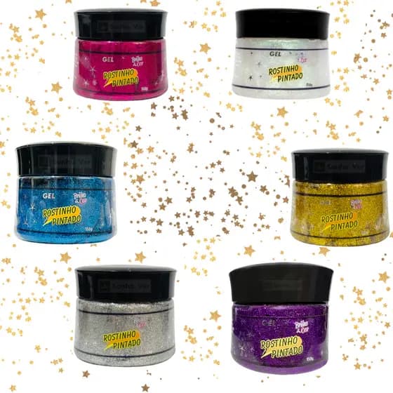 Gel de Cabelo Com Glitter Colorido Brilhante
