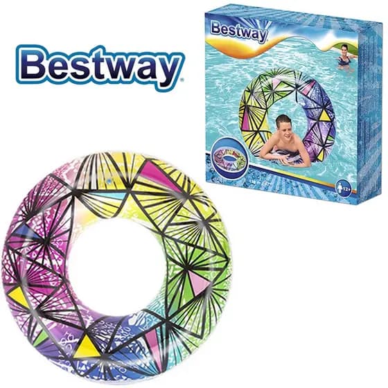 Boia para Piscina Redonda Grande Vitral Estampado Bestway 119cm