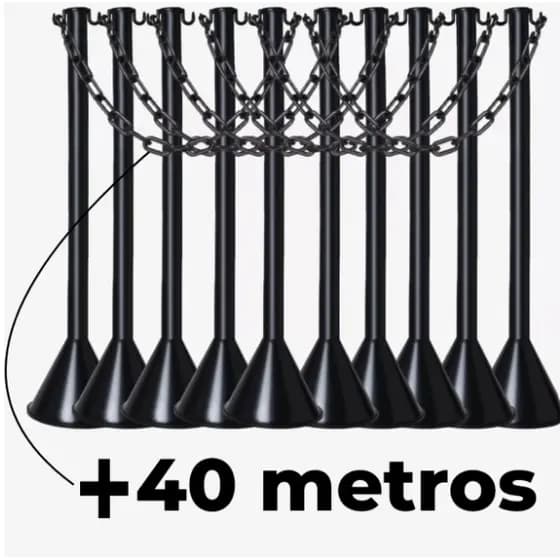 Organizador de Plástico Preto 11 + 40 Mts Corrente Pq