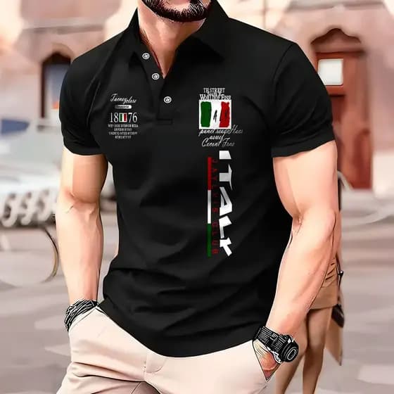 Camisa Polo Italy 1976 Manfinity Piquet Estilo e Elegancia
