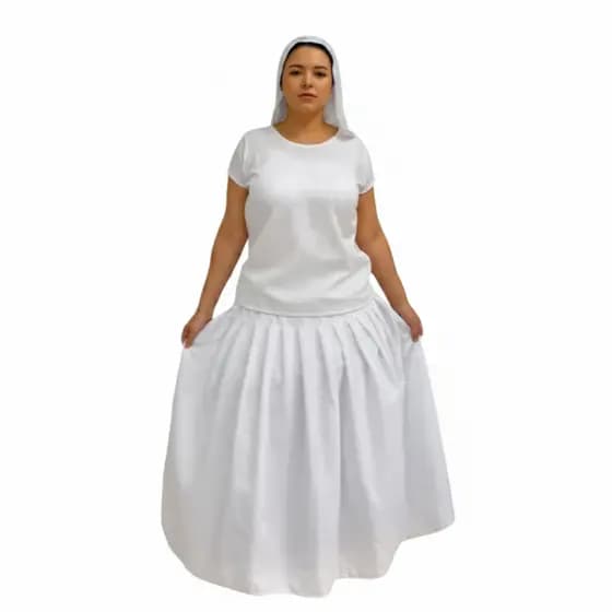 Conjunto De Candomblé 3 Peças Saia Camisu E Pano De Cabeça