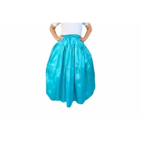 Saia Feminina De Cetim Erê Azul Turquesa Umbanda E Candomblé