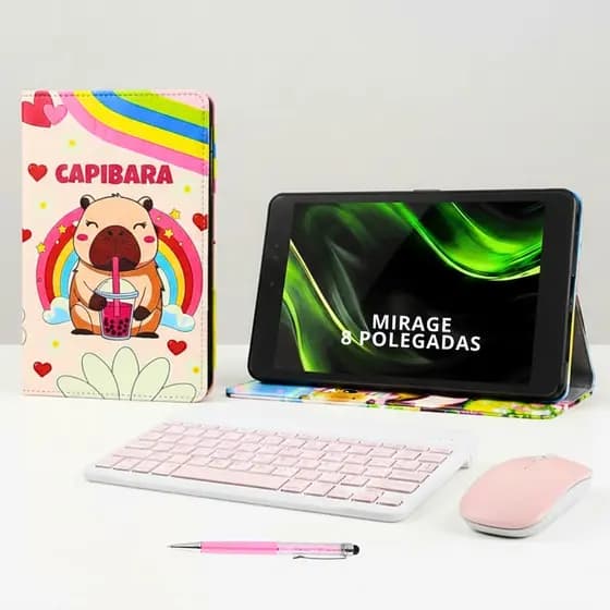 Kit Infantil Para Tablet Mirage 8 Pol Capa + Teclado+ Caneta Sortido Feminino