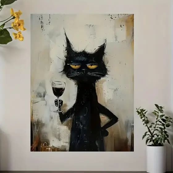 Quadro Decorativo - Gato psicodélico-
