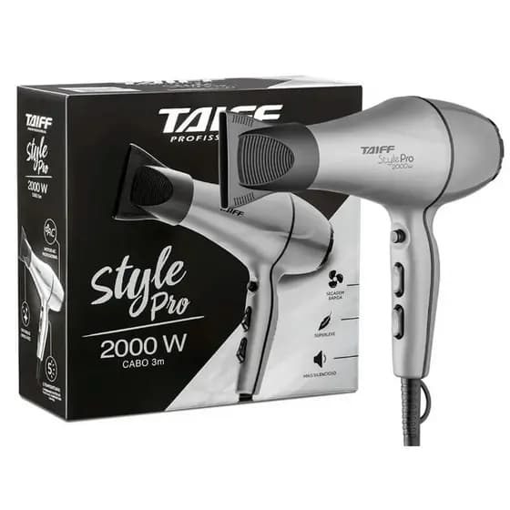 Secador de Cabelo Taiff Style Pro Prata Profissional- 127V OU 220V