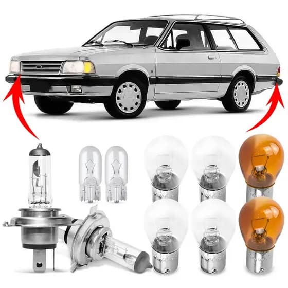 Kit Lampada Para Farol e Lanterna Traseira Belina Scala 1983 84 85 86 87 88 89 90 1991 Comum Halogena Jogo