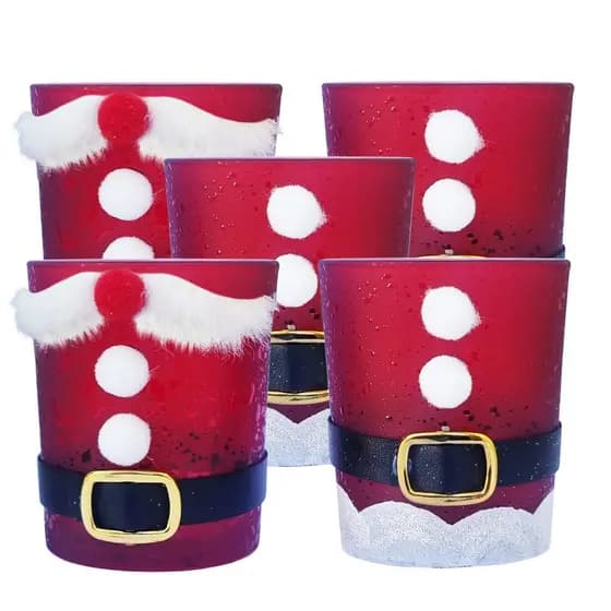 Kit 5 Copos de Natal Natalino para Vela Aromática - 100ml