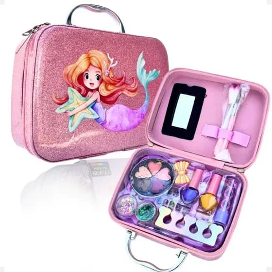 Maleta Kit Maquiagem Menina Infantil Presente + Kit Unha