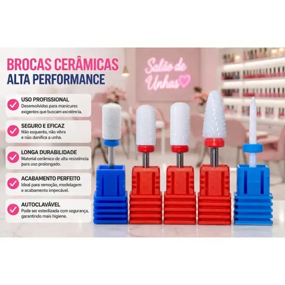 BROCAS DE UNHA CERAMICA PARA ACRIGEL UNHA DE GEL OFERTA KIT BROCA DE UNHA