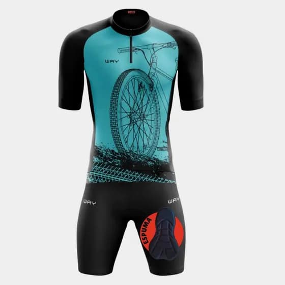 Conjunto Ciclismo Masculino Kit Camisa Proteção Uv Short Bermuda Forro Espuma Bike Pedalar MTB