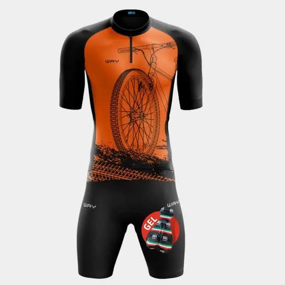 Conjunto Kit Ciclismo Masculino Camisa Camiseta Bike Pedal Bermuda Gel Short Speed Mtb