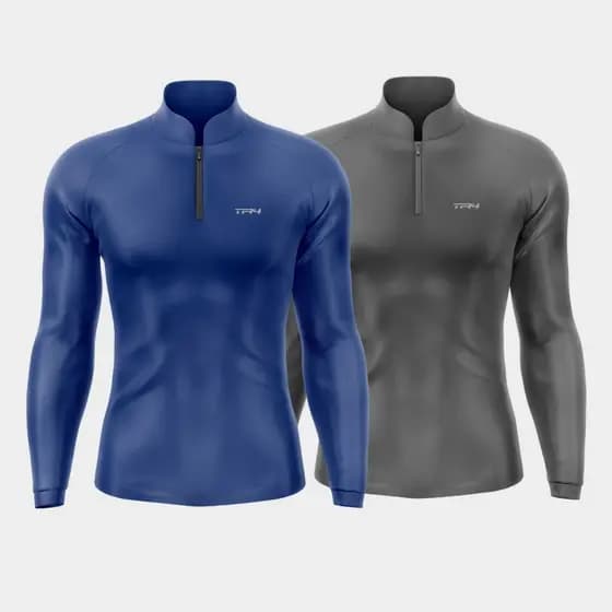 Kit 2 Camisas Agro Pesca Casual Proteção UV Masculina Manga Longa