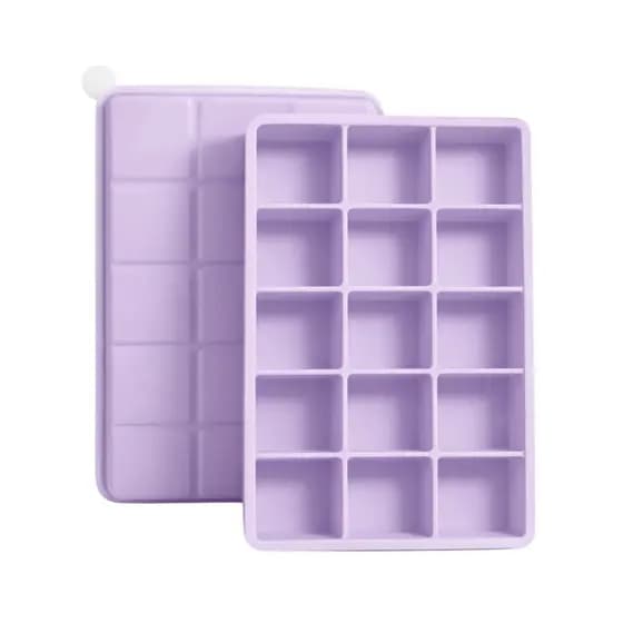 SYMEON Forma de Gelo Lilás de Silicone C/ Tampa 15 Cubos Livre de BPA