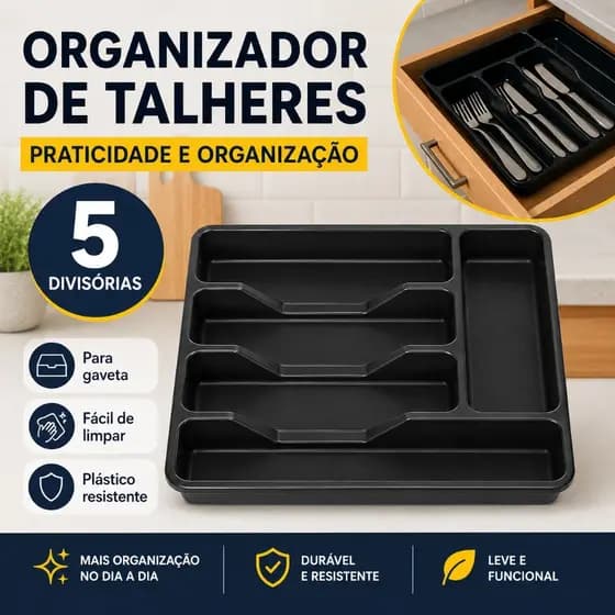 Porta Talheres Para Gaveta Organizador Faca Garfo