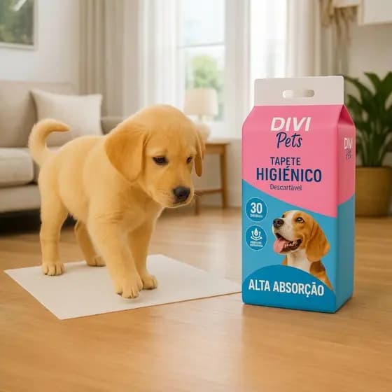 Tapete Higiênico Cachorro Descartável para Cães 60x80 com 30 Unidades Secagem RápidaAlta Absorção Aroma Neutro