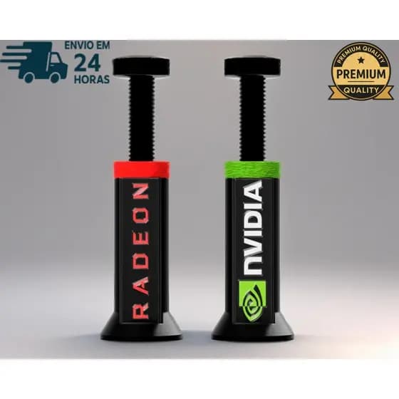 Suporte Placa Vídeo GPU Ajustável Vertical - NVIDIA Radeon - com Regulagem de Altura