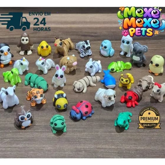 Monte seu Kit - Mini Animais Flexíveis mexe mexe Kits 6/12/24 unidades Bixinhos Fidget