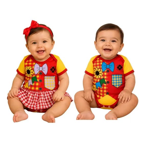 Body de bebe tematico Junino Festa Junina Roupa Caipira