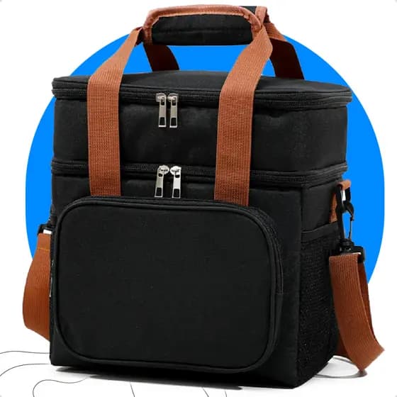 Bolsa Térmica 2 Andares Fitness Marmita Lancheira Alça Transversal Ombro 13 Litros