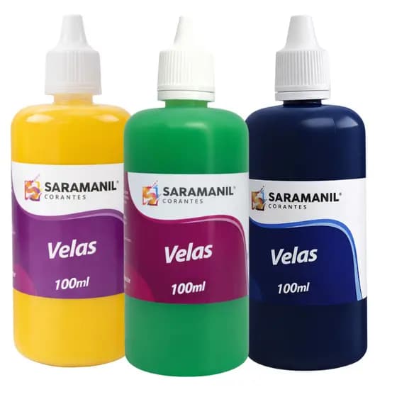 Corantes Liquido Saramanil para Velas 100ml Diversas Cores Anilia Óleo Artesanato