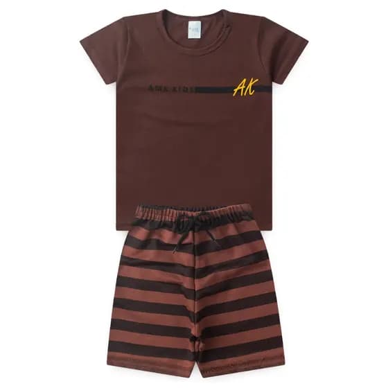 Conjunto Infantil Menino Roupa de Criança masculino Bermuda e Camiseta L25