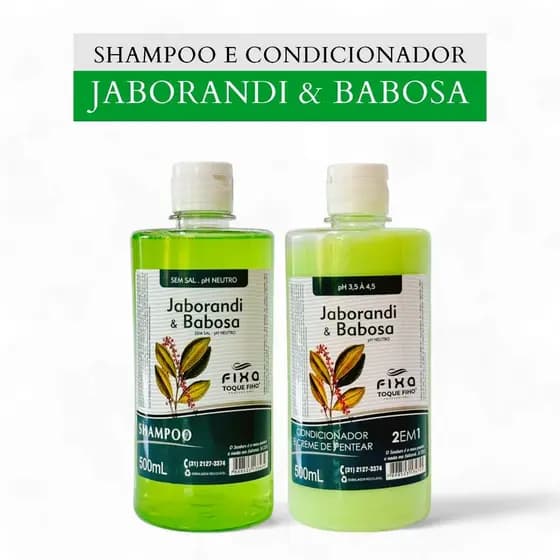 Kit Shampoo E Condicionador Combate A Queda Capilar Jaborandi e Babosa - Força E Crescimento