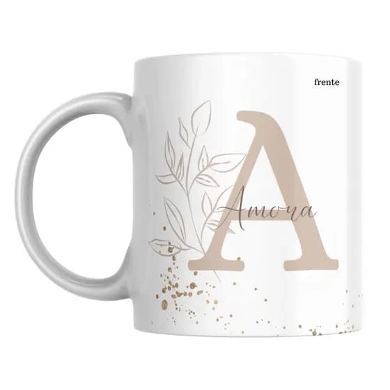 caneca personalizada com nome e frase/caneca chic/com caixa/caneca de porcelana 325 ml