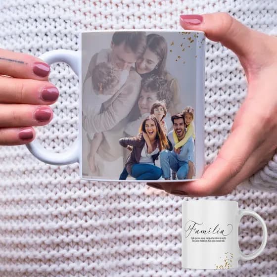 caneca personalizada com foto/sua foto aqui/caneca foto da familia/caneca de porcelana 325ml