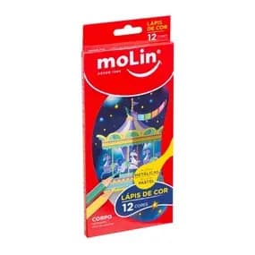 KIT Lápis de com 6 cores metálica +6 Cores Pastel Molin