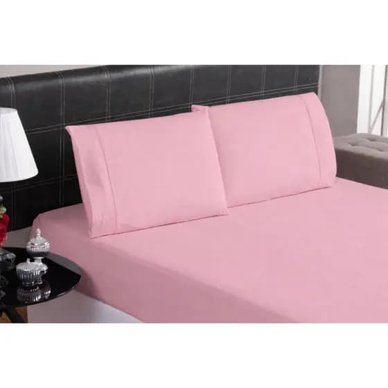 LENÇOL PARA CAMA DE VIÚVA 3 PEÇAS 600 FIOS ( LENÇOL DE ELÁSTICO + 2 FRONHAS ) FIO EGÍPCIO